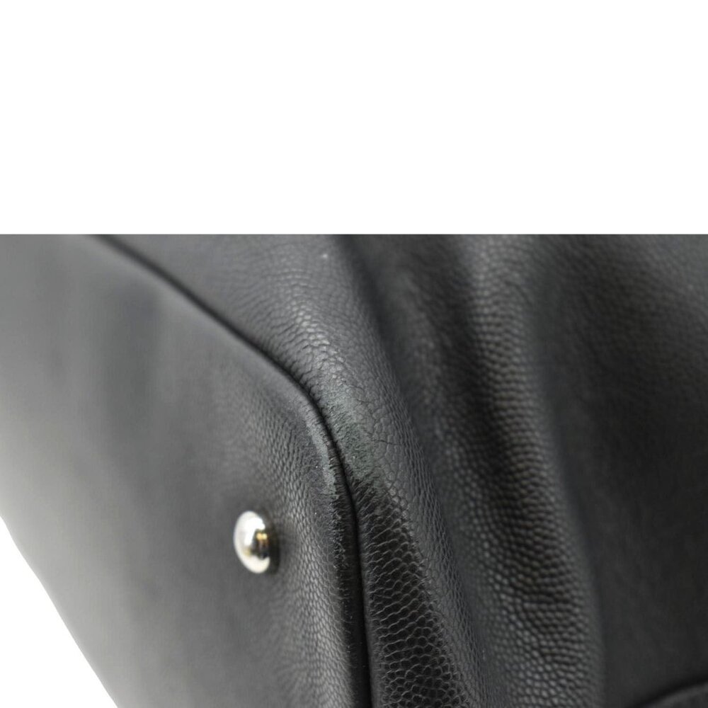 CHANEL  Coco Eyelets Large Leather Shopping Tote Shoulder Black - Picture 7 of 16